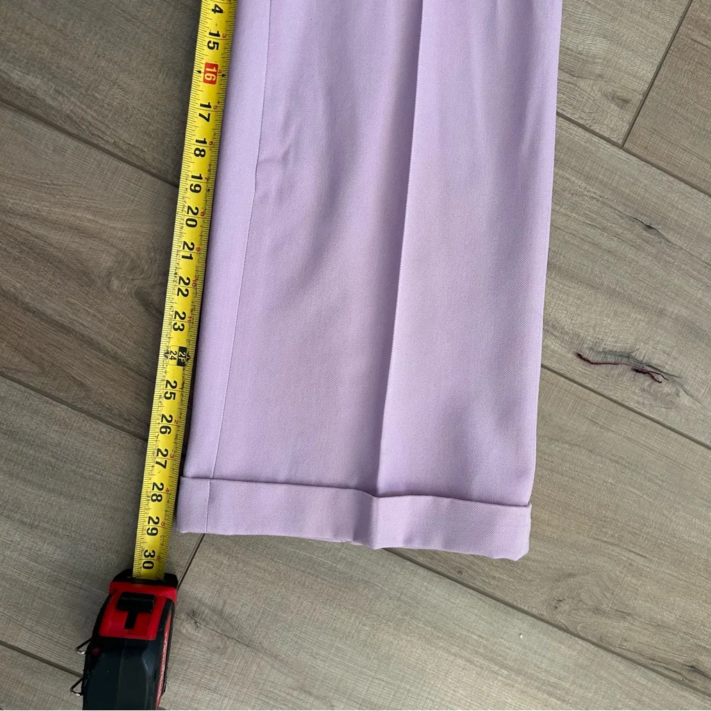 J. Crew Ora Tessuti Lavender Purple Wool Blend Cuffed Wide Leg Trouser Pant 6 - Image 11