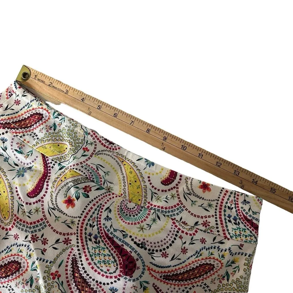 Talbots Paisley Print Short Skirt Women‎ Size 4 Petite Retro Colorful Statement - Image 8
