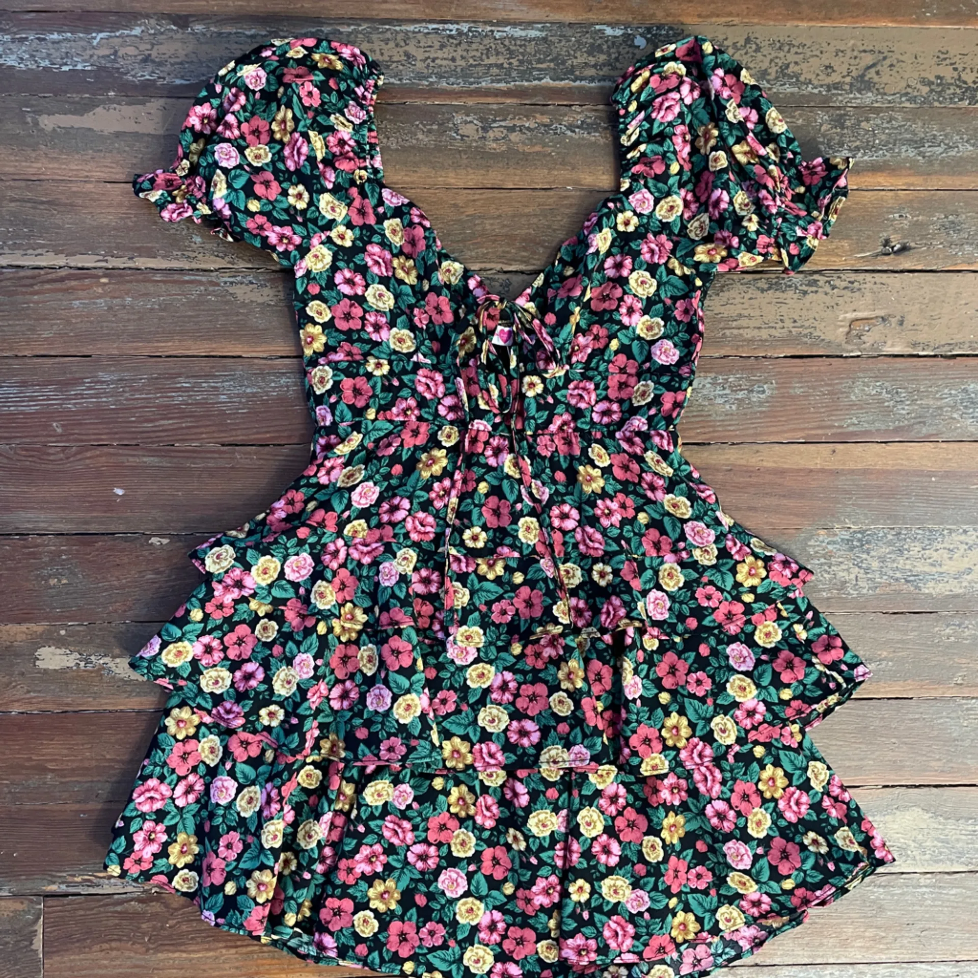 NWT Buddy Love Tammy Ruffle Floral Botanical Key Hole Mini Dress - Image 11