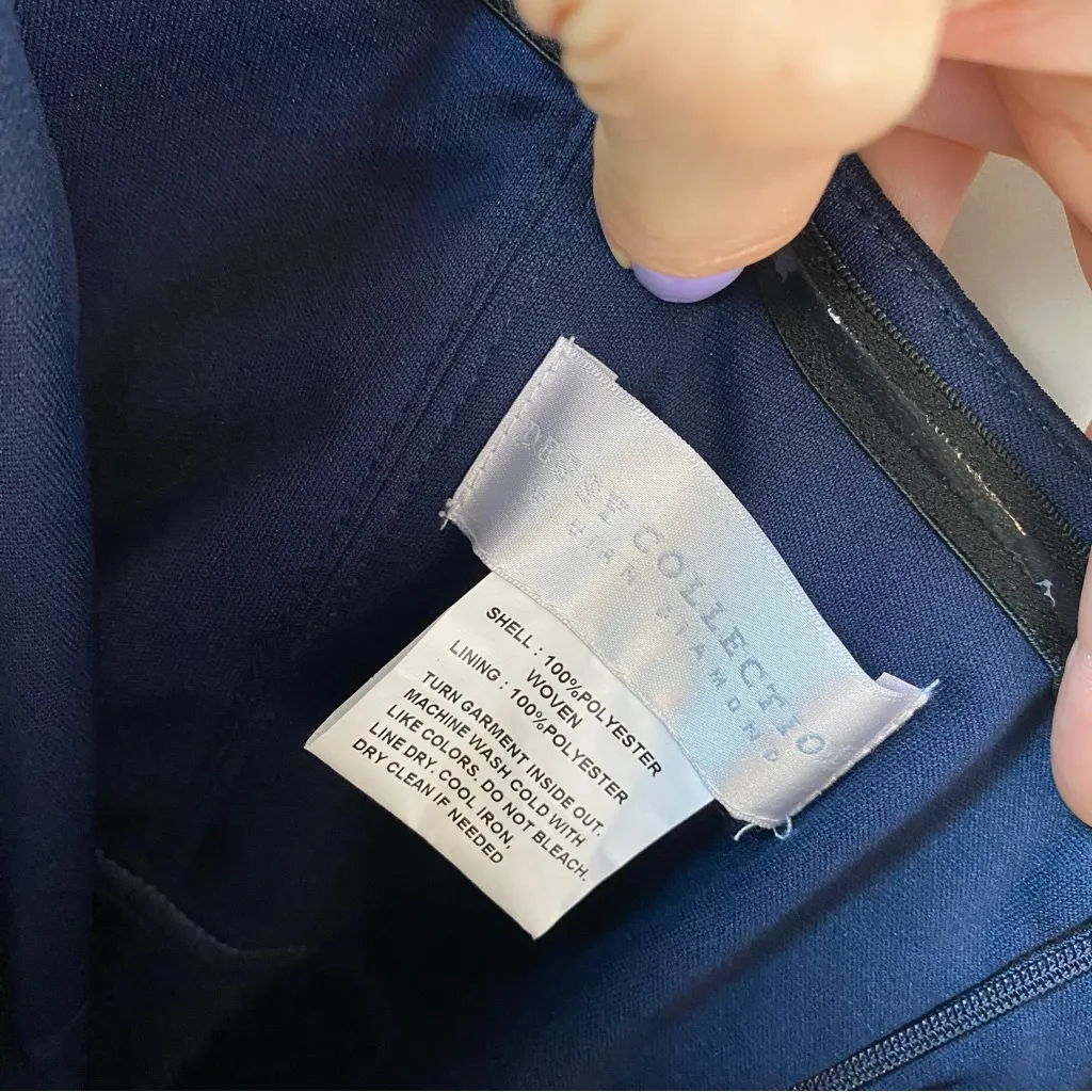 Dessy Collection 3066 Strapless Crepe Jumpsuit Navy Blue 16 - Image 6