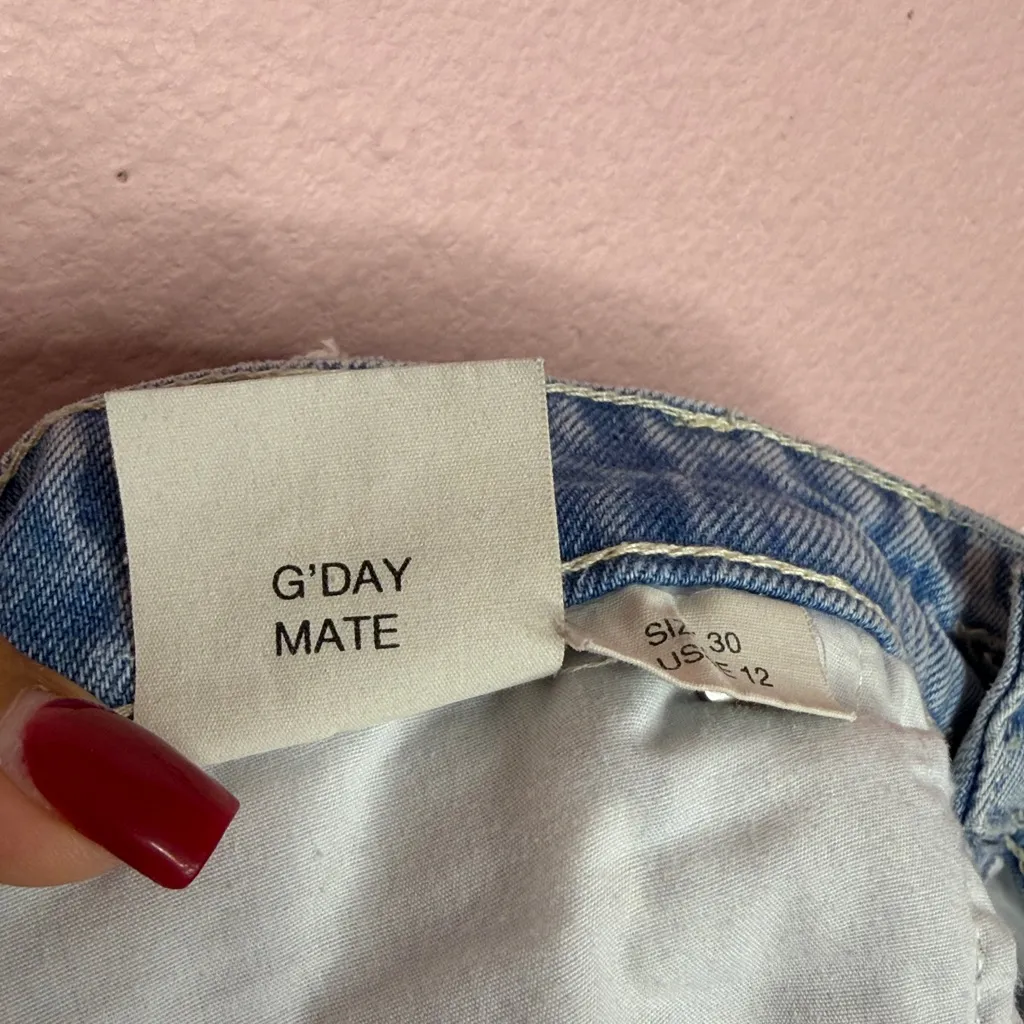 ROLLA’S Original Straight Light Wash High Rise Distressed Cropped Jeans. Size 30 Blue - Image 12