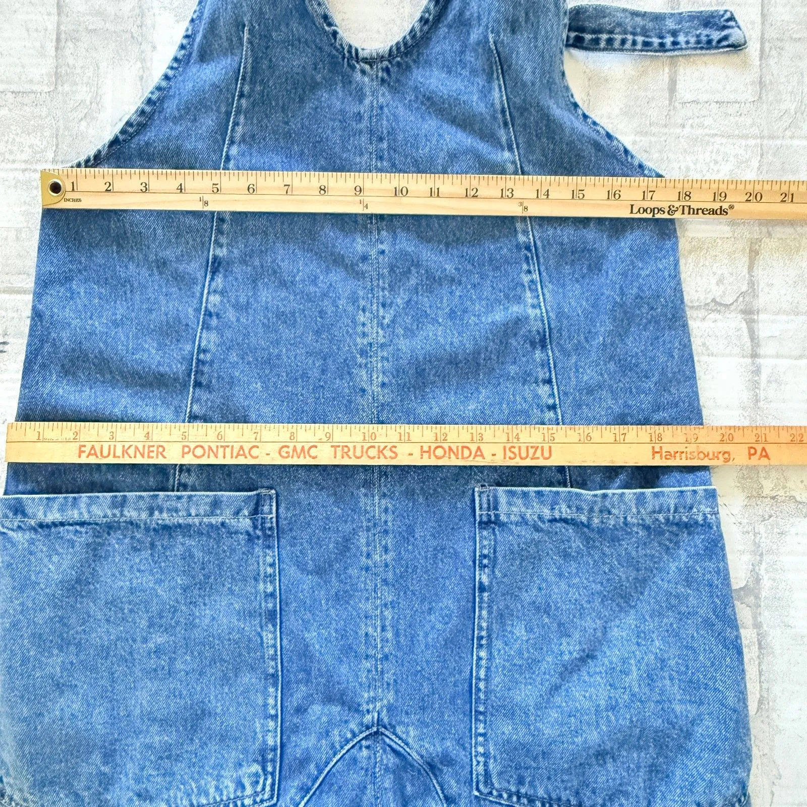 Free People We The Free Blue Cotton High Roller Harem Denim Jumpsuit Sz XS - Image 10