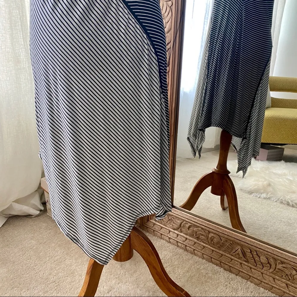 Vintage Spense Brand Asymmetrical Black and White Striped Tank Dress - Image 9