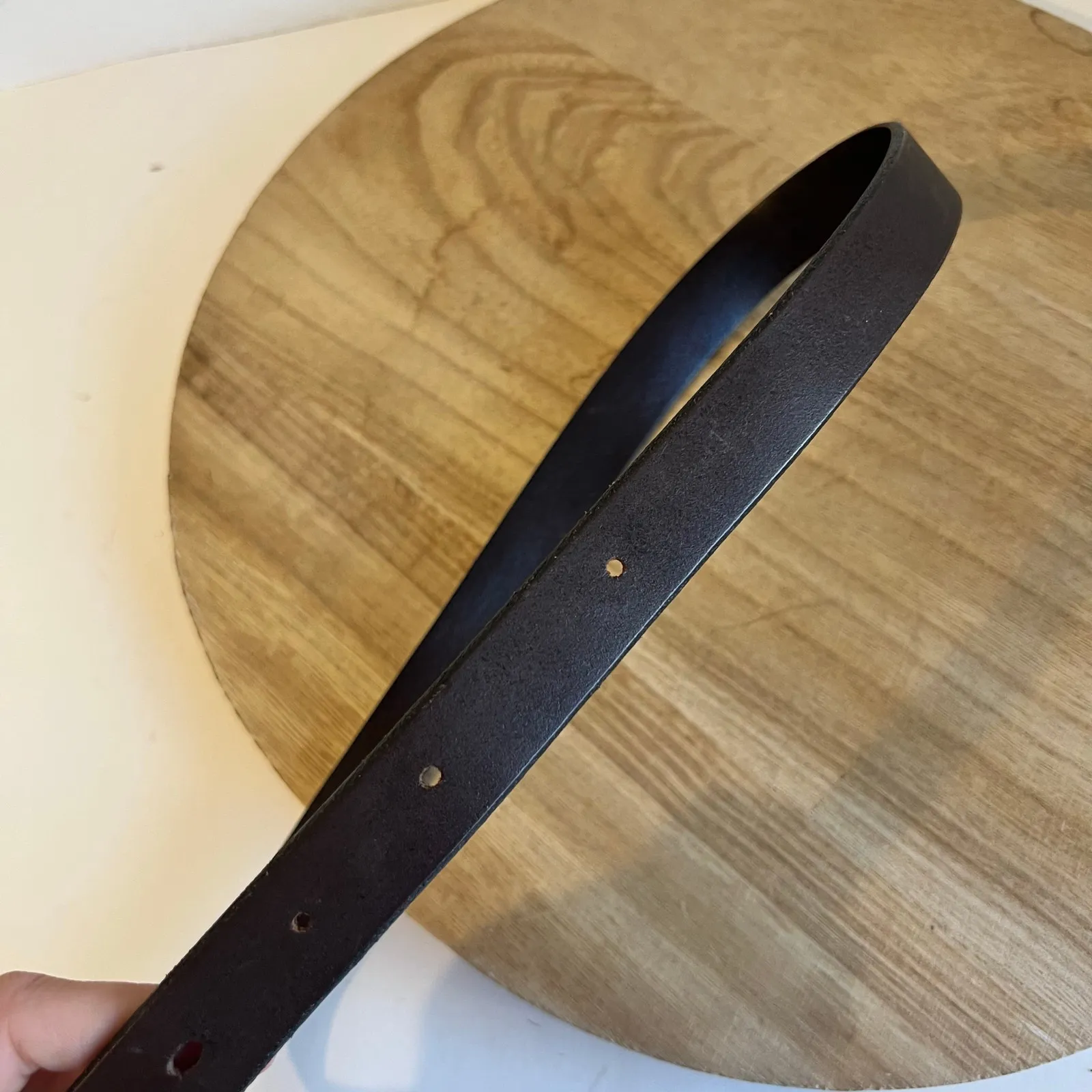 Vintage Levi's Brown Genuine Leather USA Made Golden Buckle Belt Size Small - Image 3