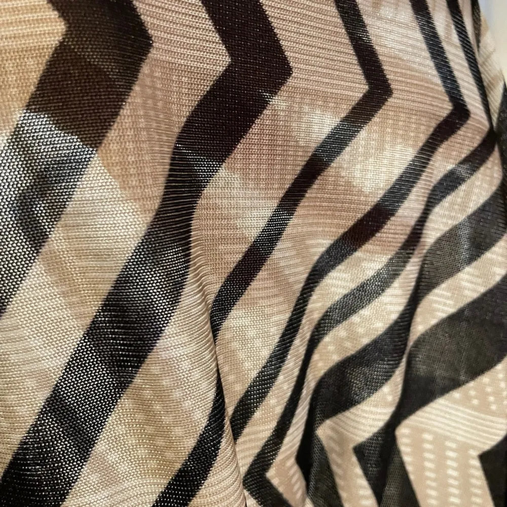 Chevron Sheer Pants With Shorts Underneath Tan Size M - Image 7