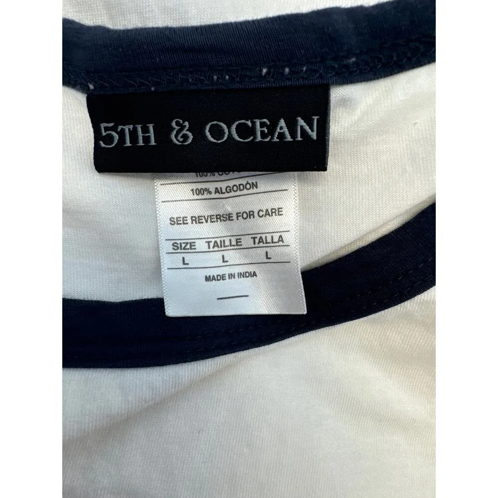 5th & Ocean Syracuse University Orange Sparkly Raglan T-Shirt women sz L - Image 5