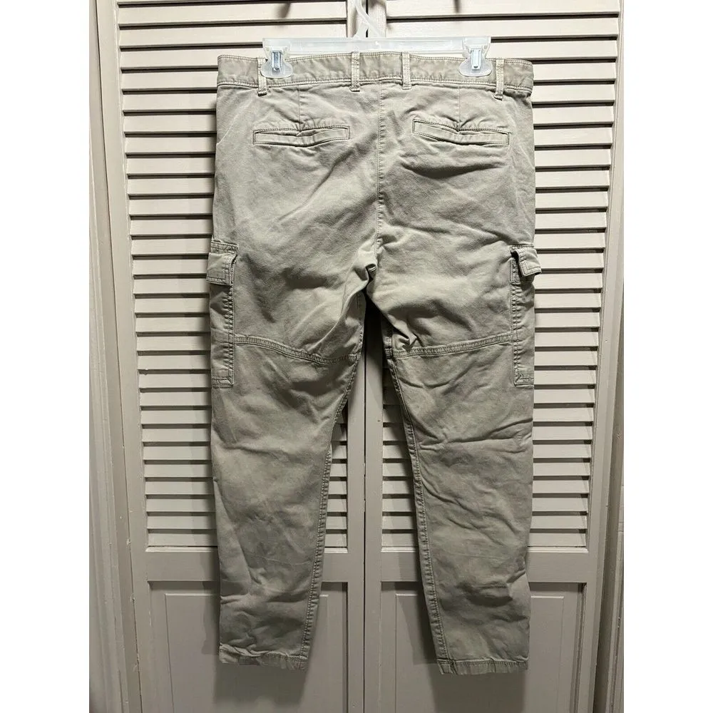 Khakis By Gap Cargo Light Wash Skinny Mini Pants Zip‎ Ankle Mid Rise Size 8R - Image 3