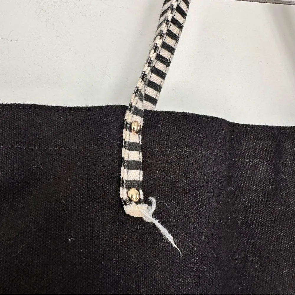 Victoria’s Secret Black Pink Striped Handle Tote Bag - Image 5