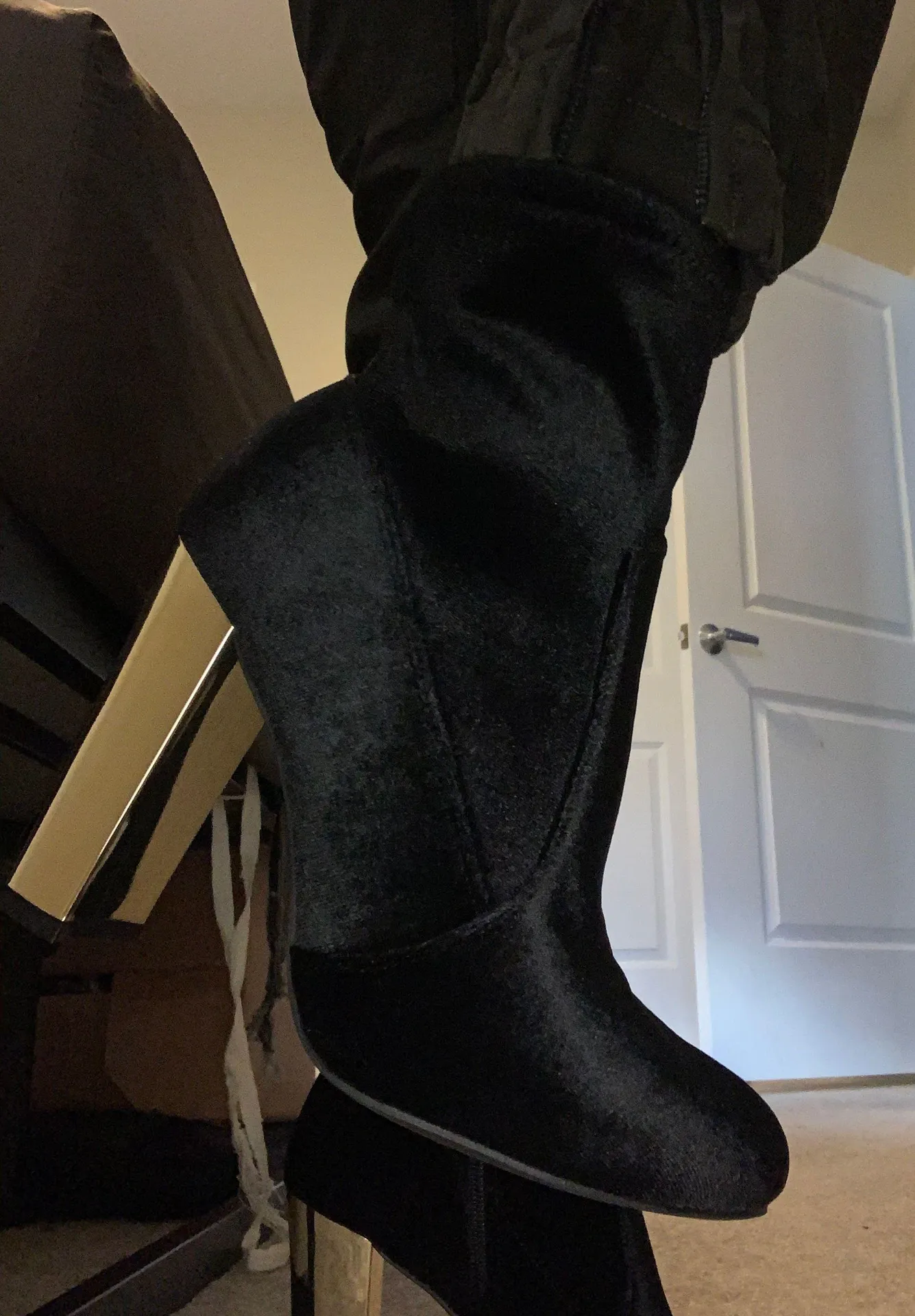 Black Velvet Booties - Image 3