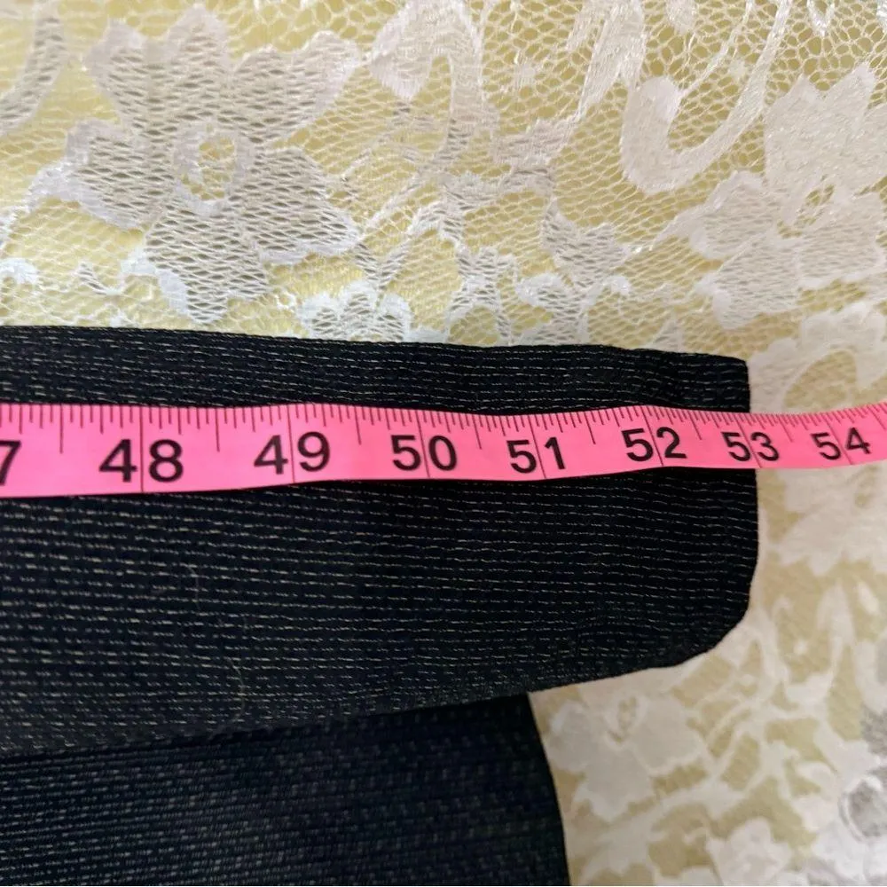 Vintage Carole Little Black Maxi Dress with Patterned Trim overall S/M slits Size 8 - Image 10