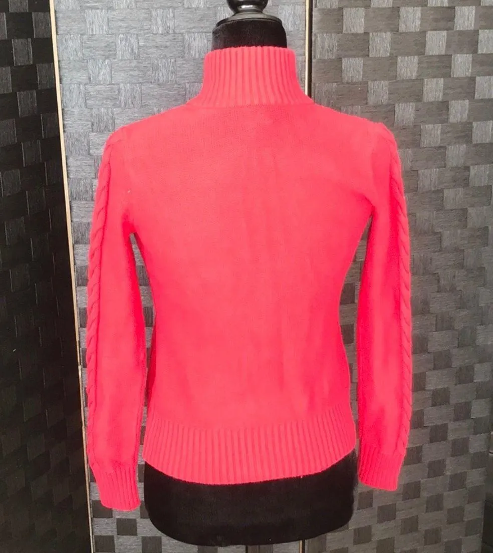 CHAPS Red Denim Petite Sweater Jacket - Image 2