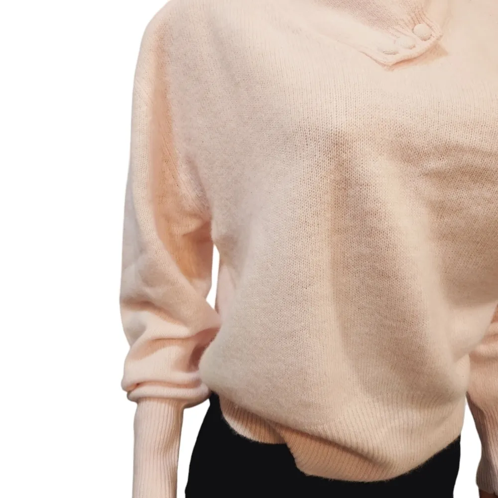 Christie & Jill Cowl V Neck Women’s Medium Long Sleeve Lambswool Pink Sz L Red Size L - Image 7