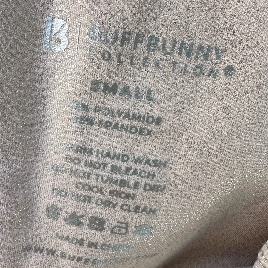 Nuff Bunny Leggings Womens Gym Yoga Athletisure Gold - Image 4