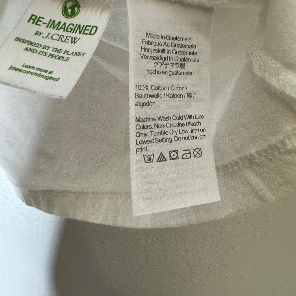 J.‎ Crew Factory Women's "Pardon My Frenchie" Collector’s T Shirt Large CP White - Image 5