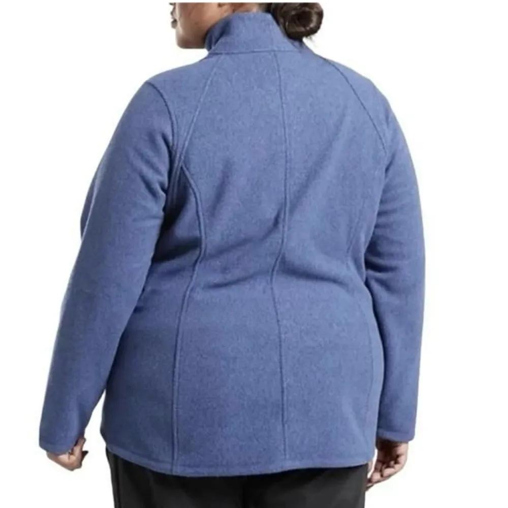 Athleta Women’s Chrome Blue Stroll Full Zip Fleece Plus Size Jacket 2X - Image 2