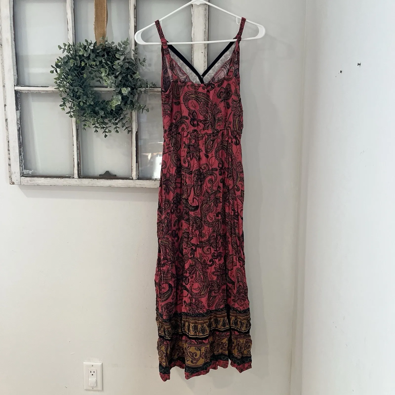 Maurice's Paisley High Low Faux Wrap V Neck Boho Midi Dress Size Small - Image 8
