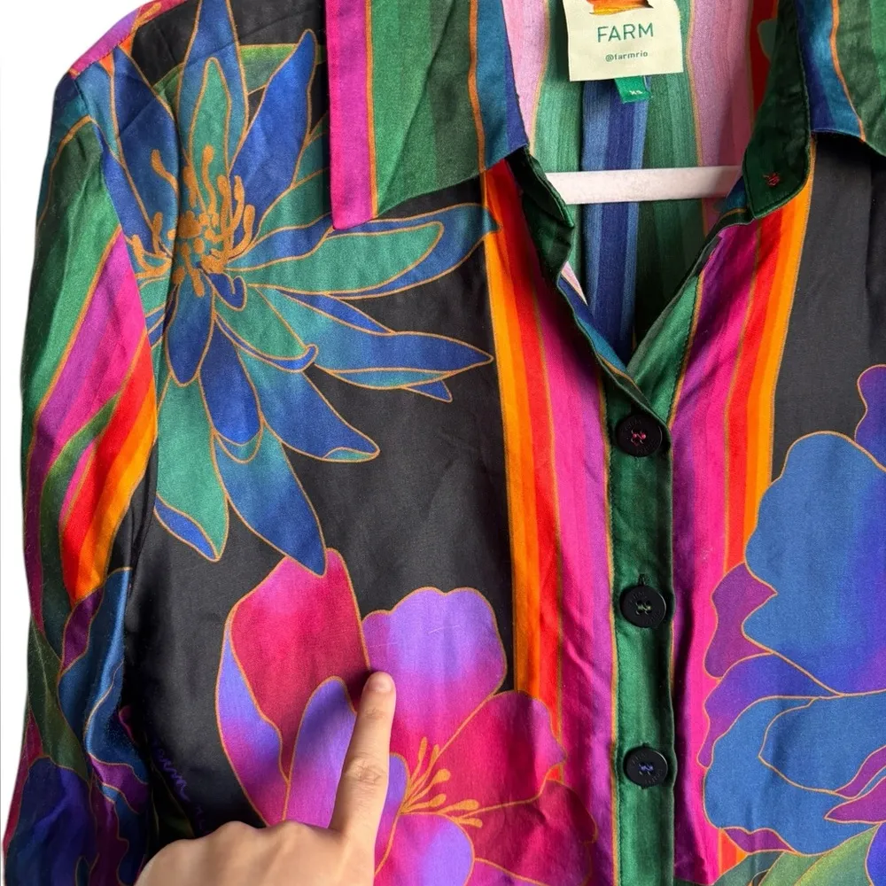 Farm Rio Flower Season Scarf Top by Anthropologie - Image 8