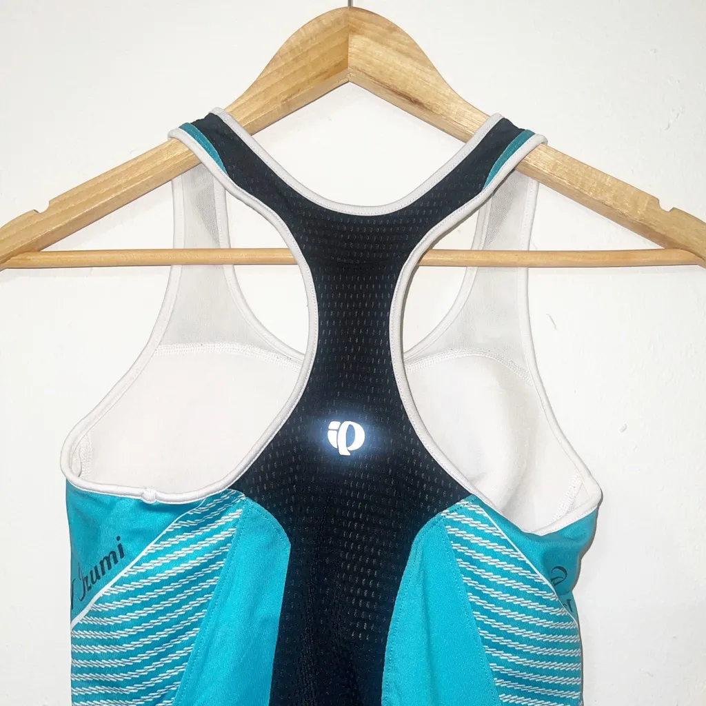 Pearl Izumi p.r.o teal black and white womens built in bra biking tank top - Image 10
