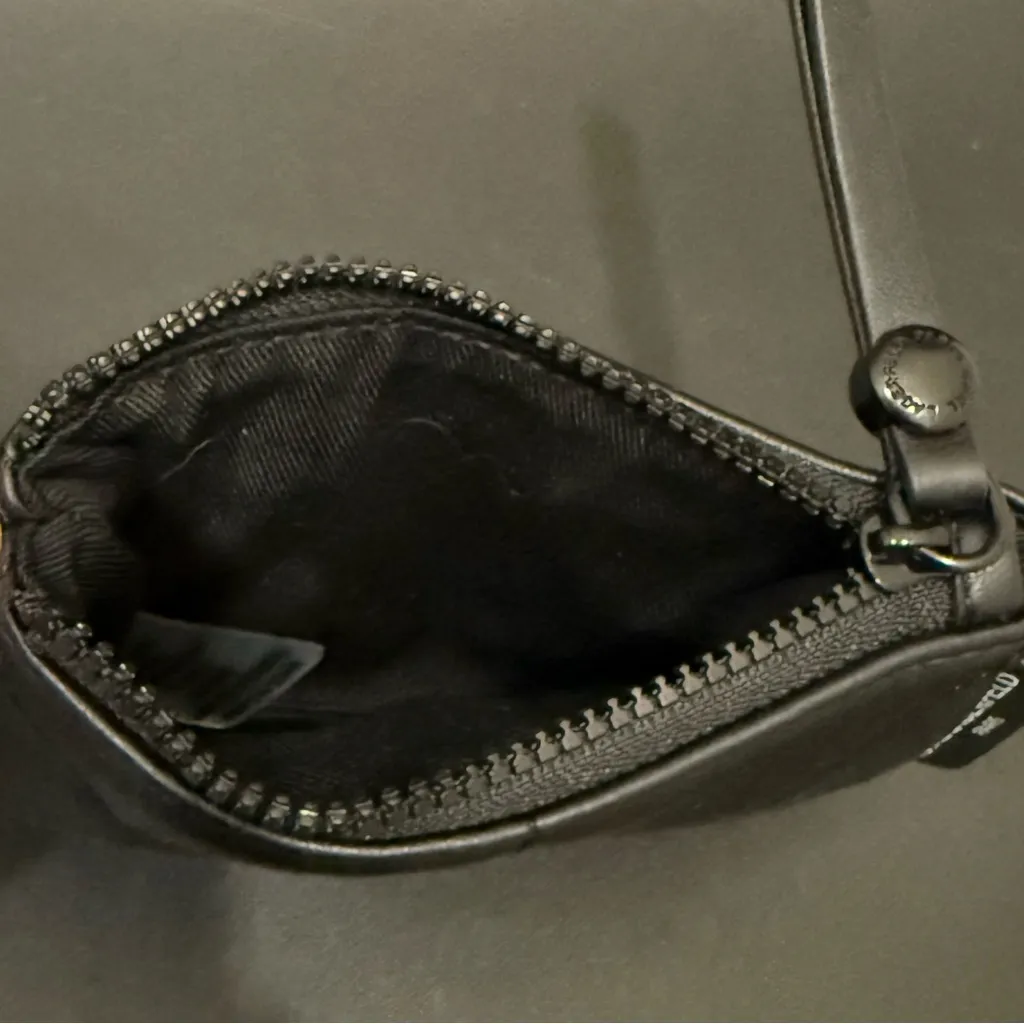 KARL LAGERFELD Paris Quilted Black Faux Leather Lanyard Wallet - Image 9