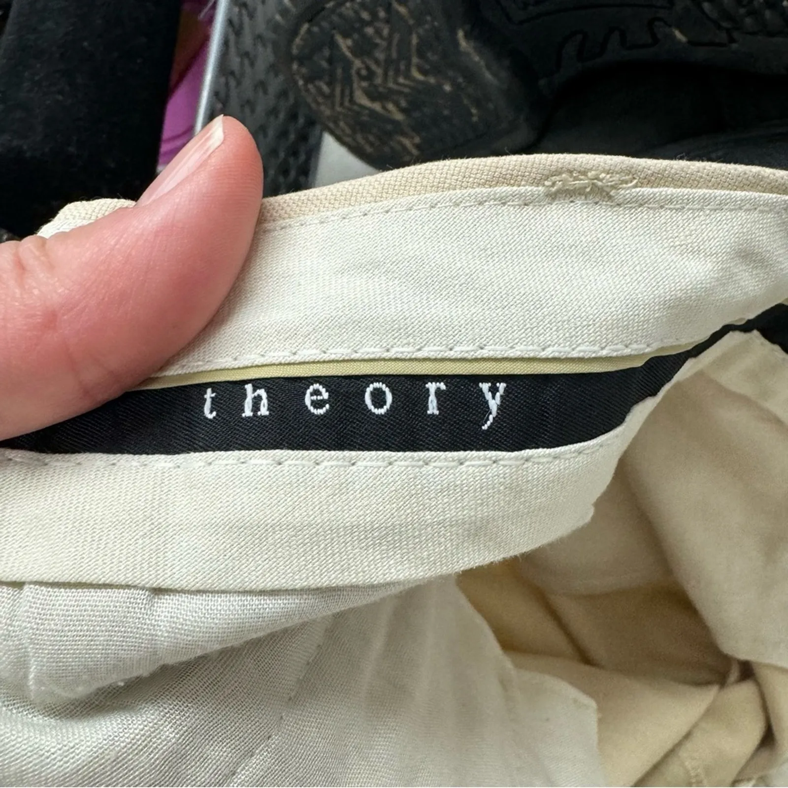 Theory Tan Low Rise Straight Leg Womens Trouser Dress Pants 0 Preppy Academia - Image 10