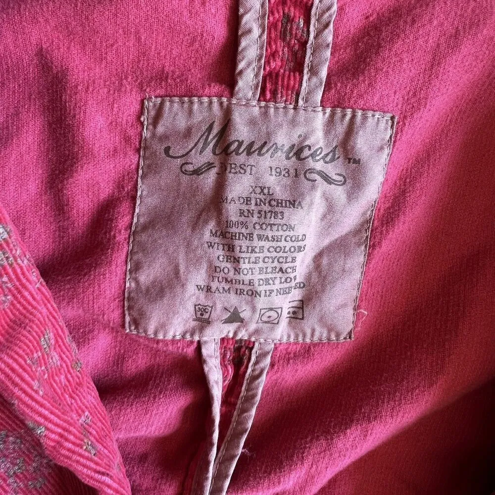 Maurices  Office Chic Work womens  long sleeve pockets Blazer fucsia plus  XXL - Image 3