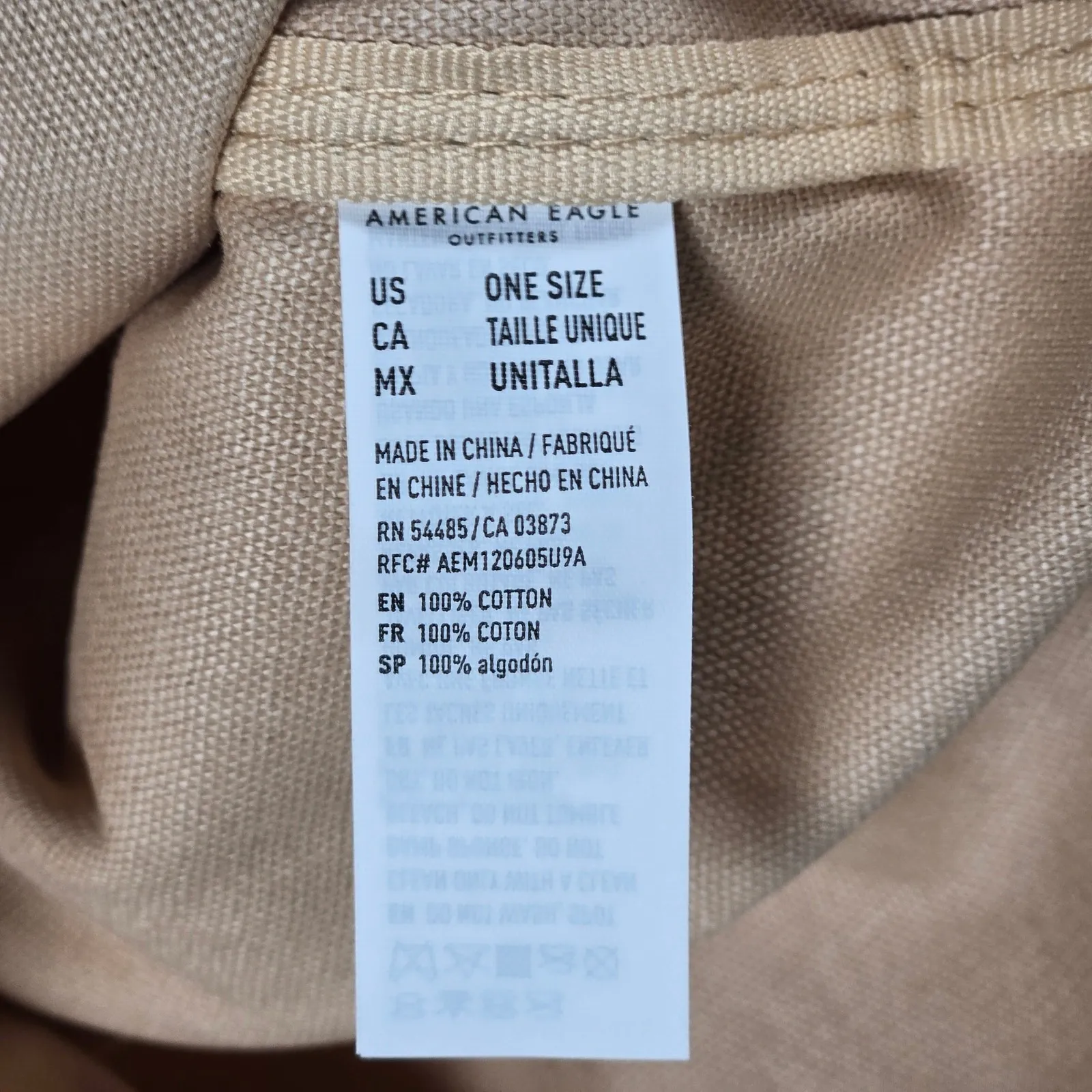 American Eagle Canvas Tote‎ Bag Follow The Music Van Surfboard Graphic Beige - Image 6