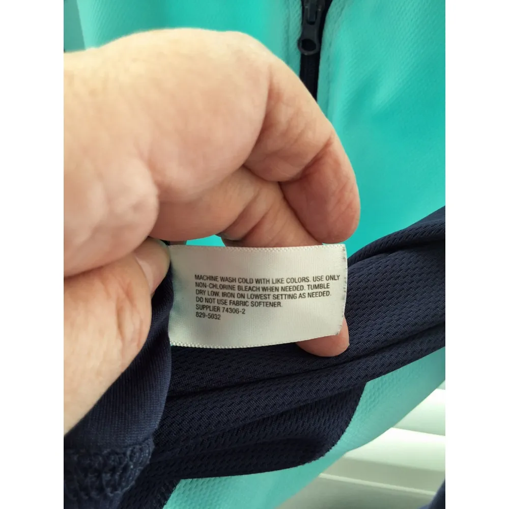 Made For Life Size L Womens Quick Dry Athletic Full Zip with Pockets Blue Jacket - Image 5