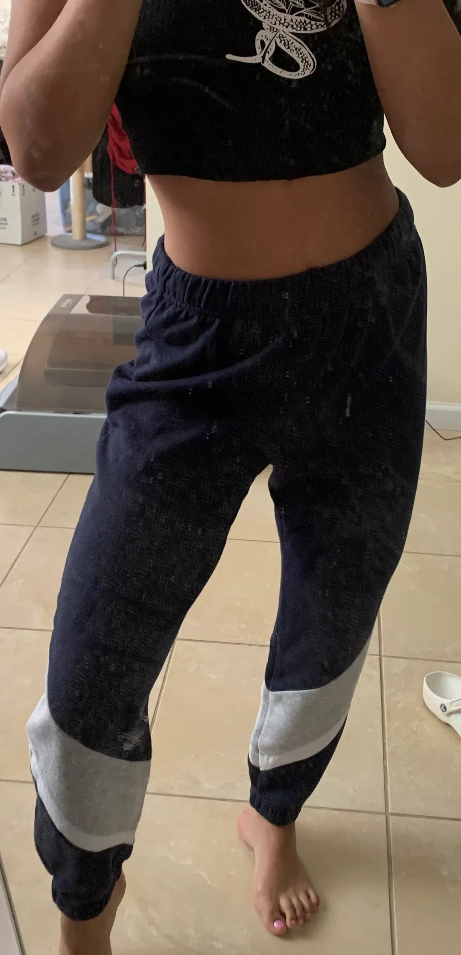 Garage Navy Blue Patch Sweatpants - Image 3