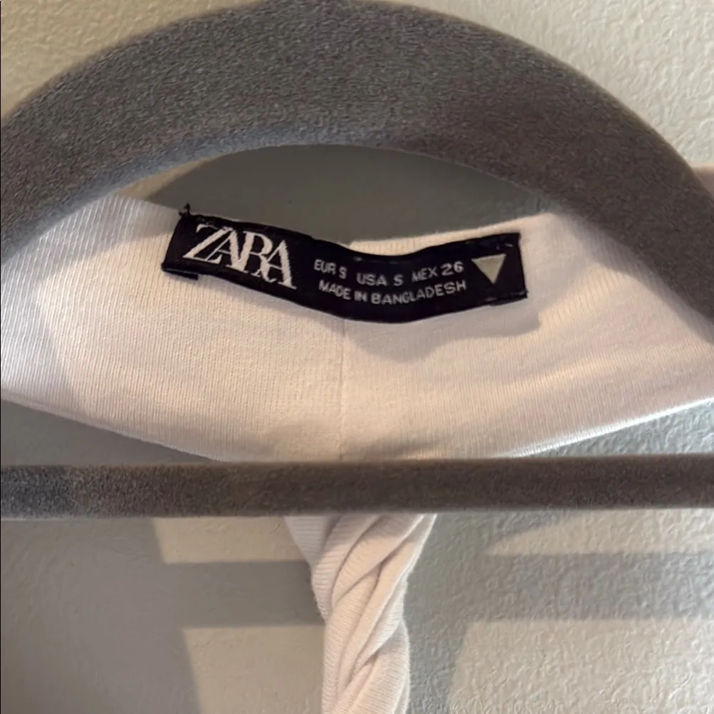 ZARA  Cream Draped Halter Top - Image 2