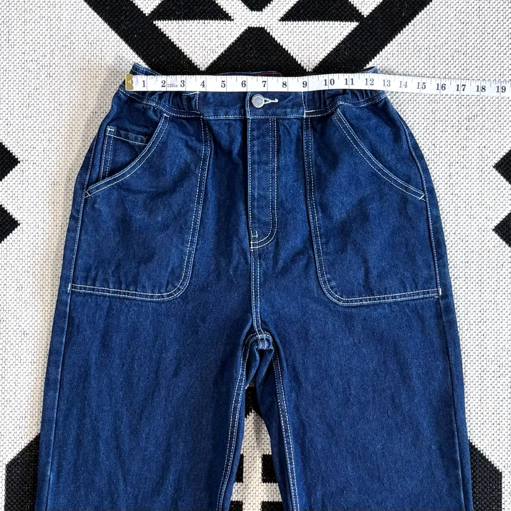 RVCA Scrunchie High Rise Dark Denim Jeans Small - Image 7