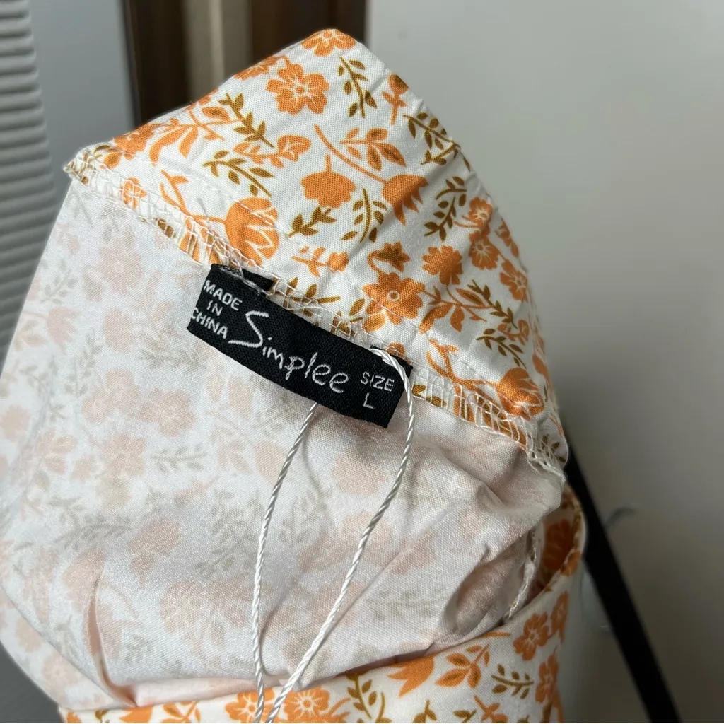 Simplee Orange Wrap Skirt with Tie Front - Image 7