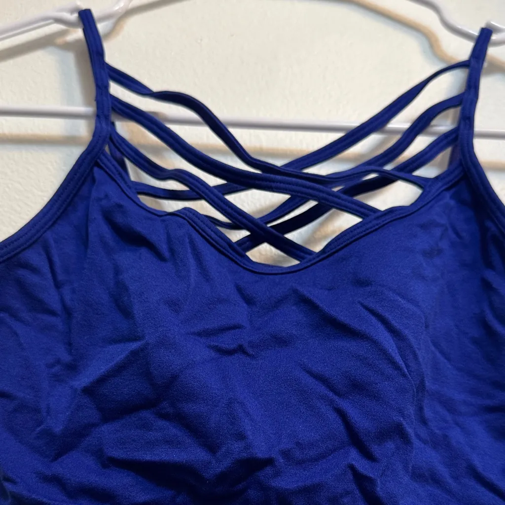Women's Strappy Blue Bralette Size M - Image 2