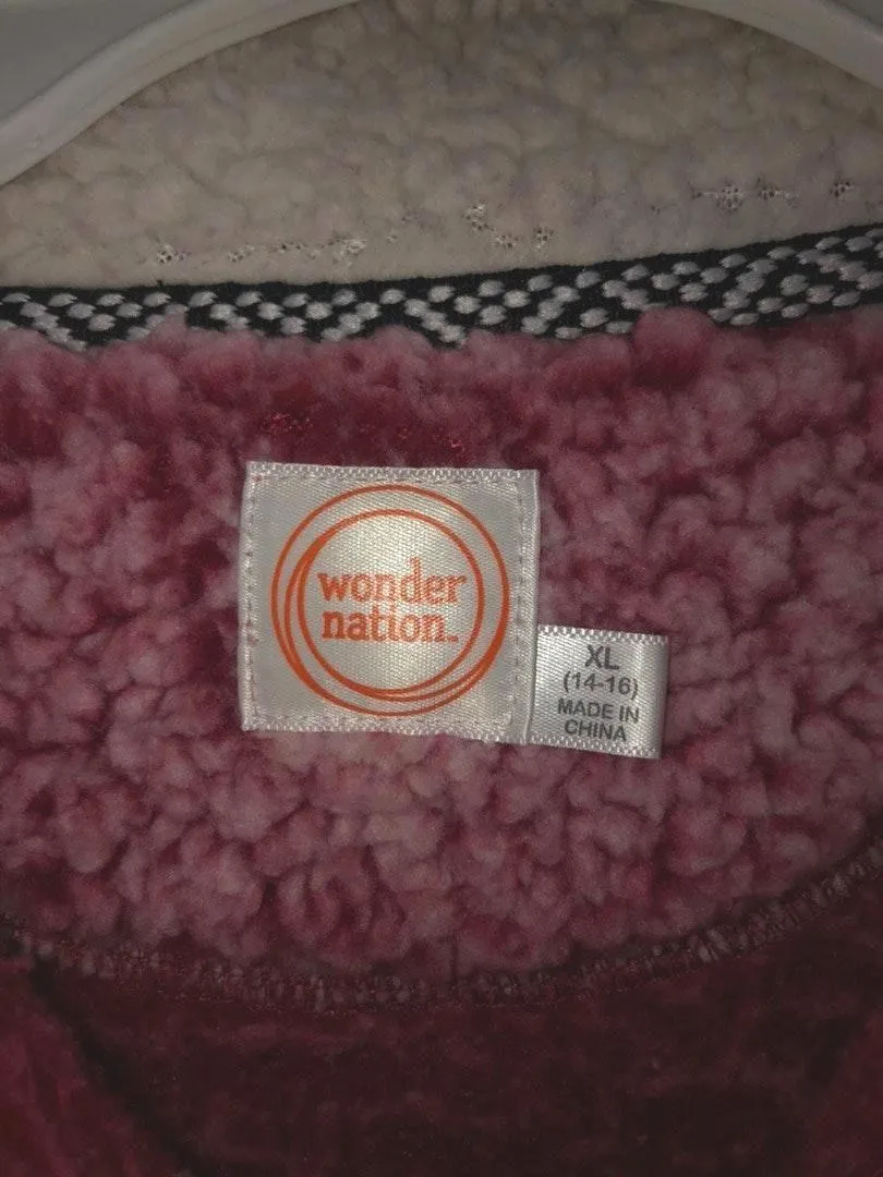 Sherpa Pullover Quarter Zip Red - Image 3