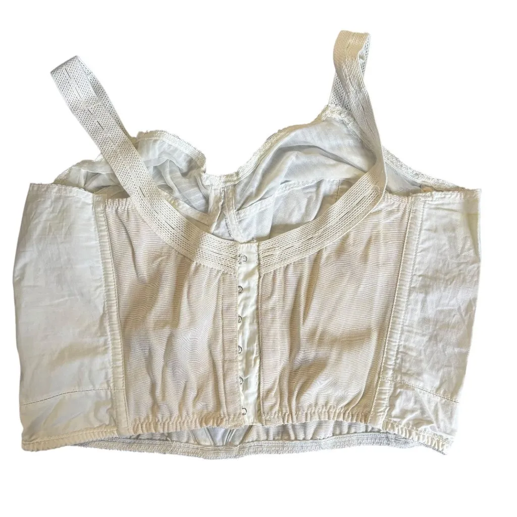 Vintage 50s Beau Bra Bullet Bra Corset Style Longline 36C Cream Sweater Girl Size undefined - Image 3