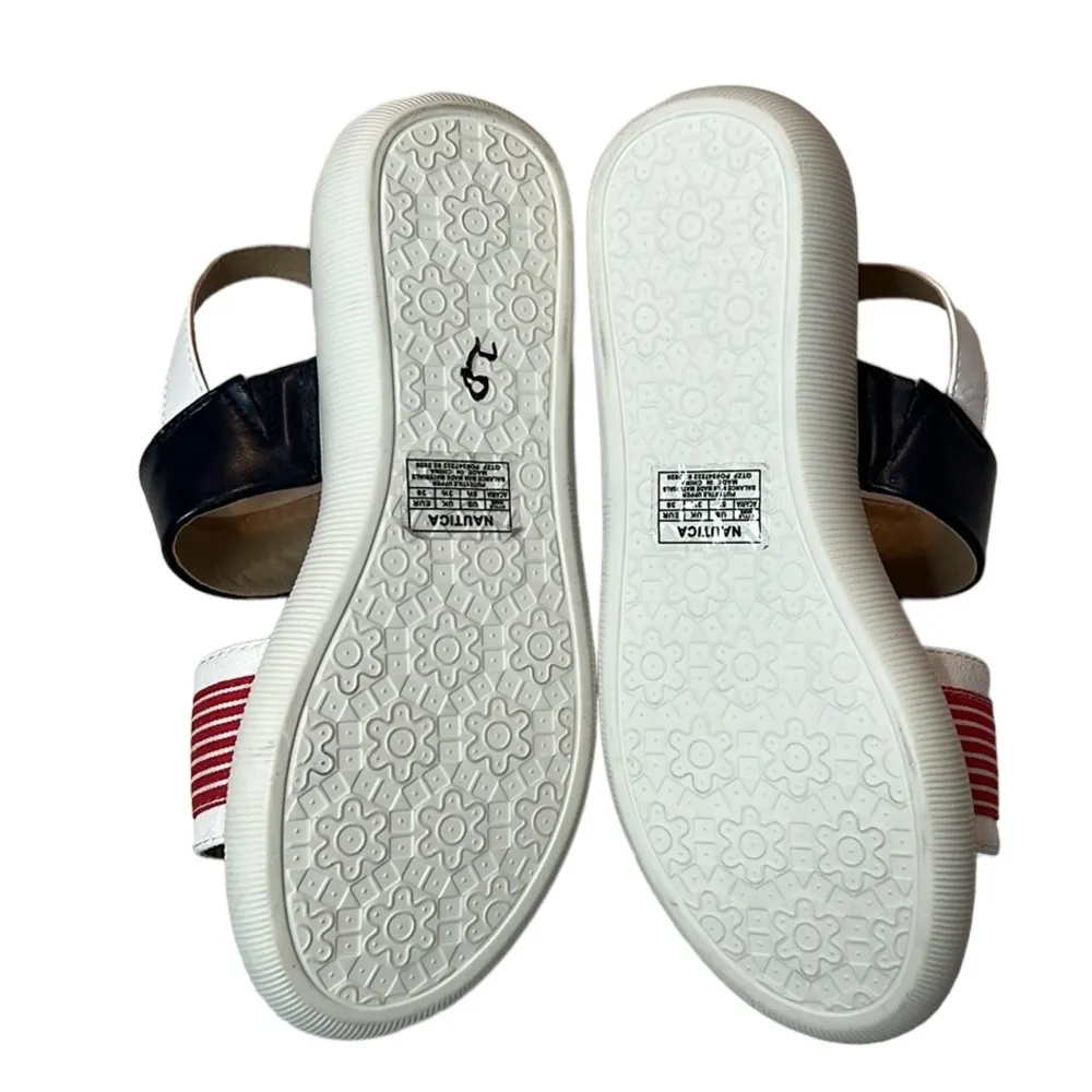 Nautica Women Blue White Red Stripes Acaria Platform Sandals Size 5.5 - Image 9