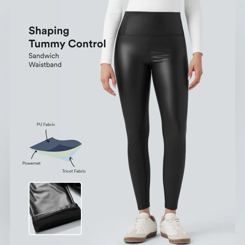 Halara High Waisted Tummy Control Stretchy Fleece 7/8 Legging Size XS - Image 4