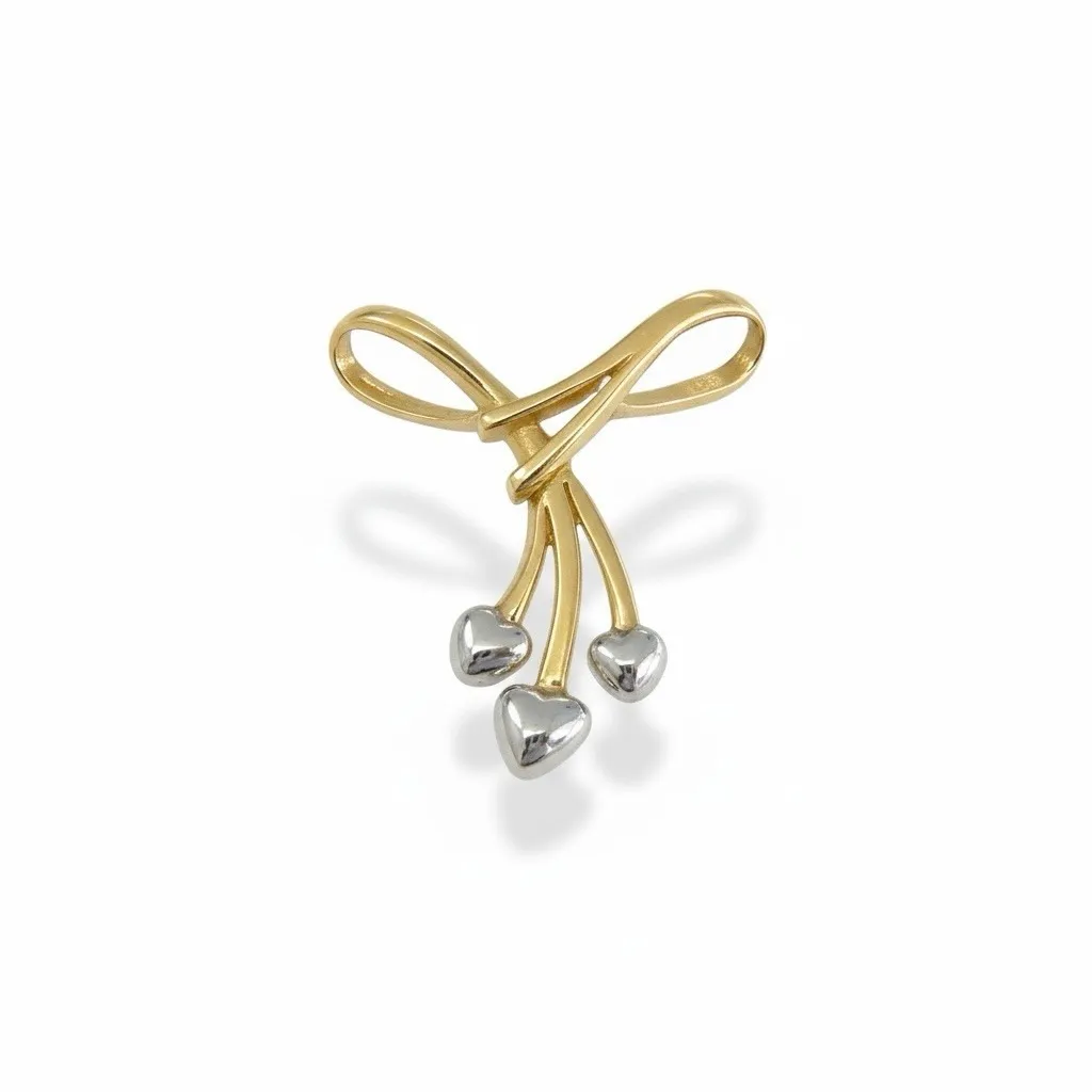 VINTAGE Solid 10K 2 Tone Gold Silver three - Image 2