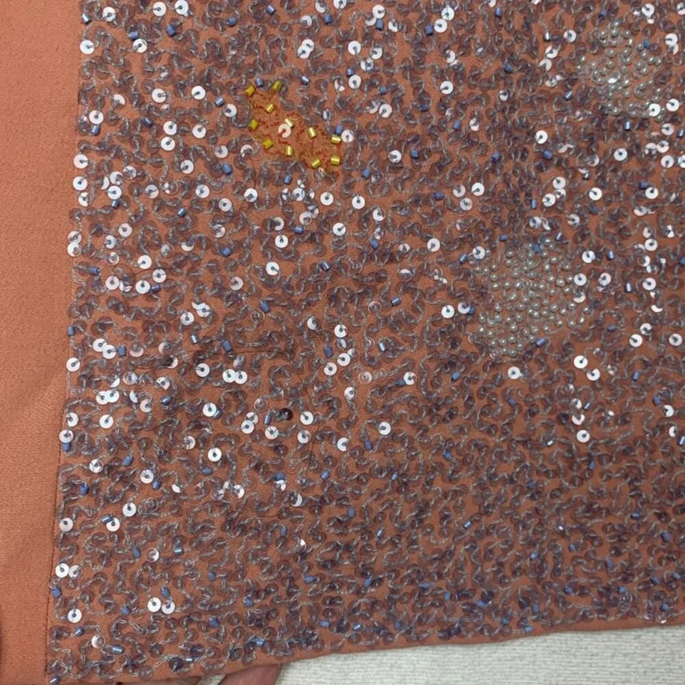 Emilio Pucci women's size 6 small Cady shift dress peach beaded sequin sleeveles - Image 6