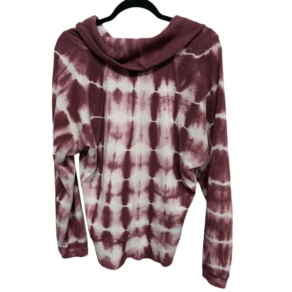 Pilcro by Anthropologie Tie-Dye Waffle Knit Cowl Neck Sweater – Size Large - Image 4