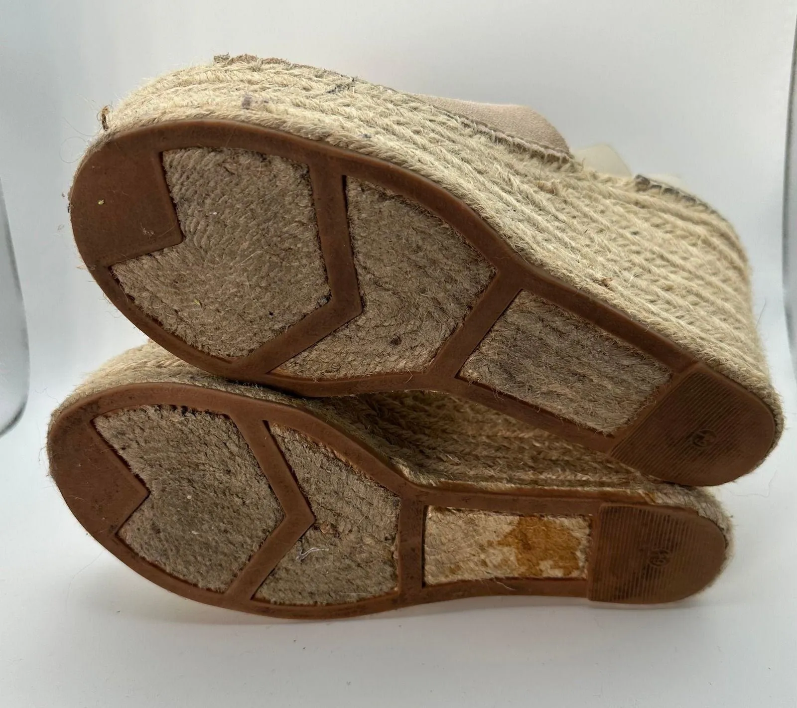 Marc Fisher LTD Women's Espadrille Platform Wedge Sandals Beige Leather Size 6.5 - Image 14