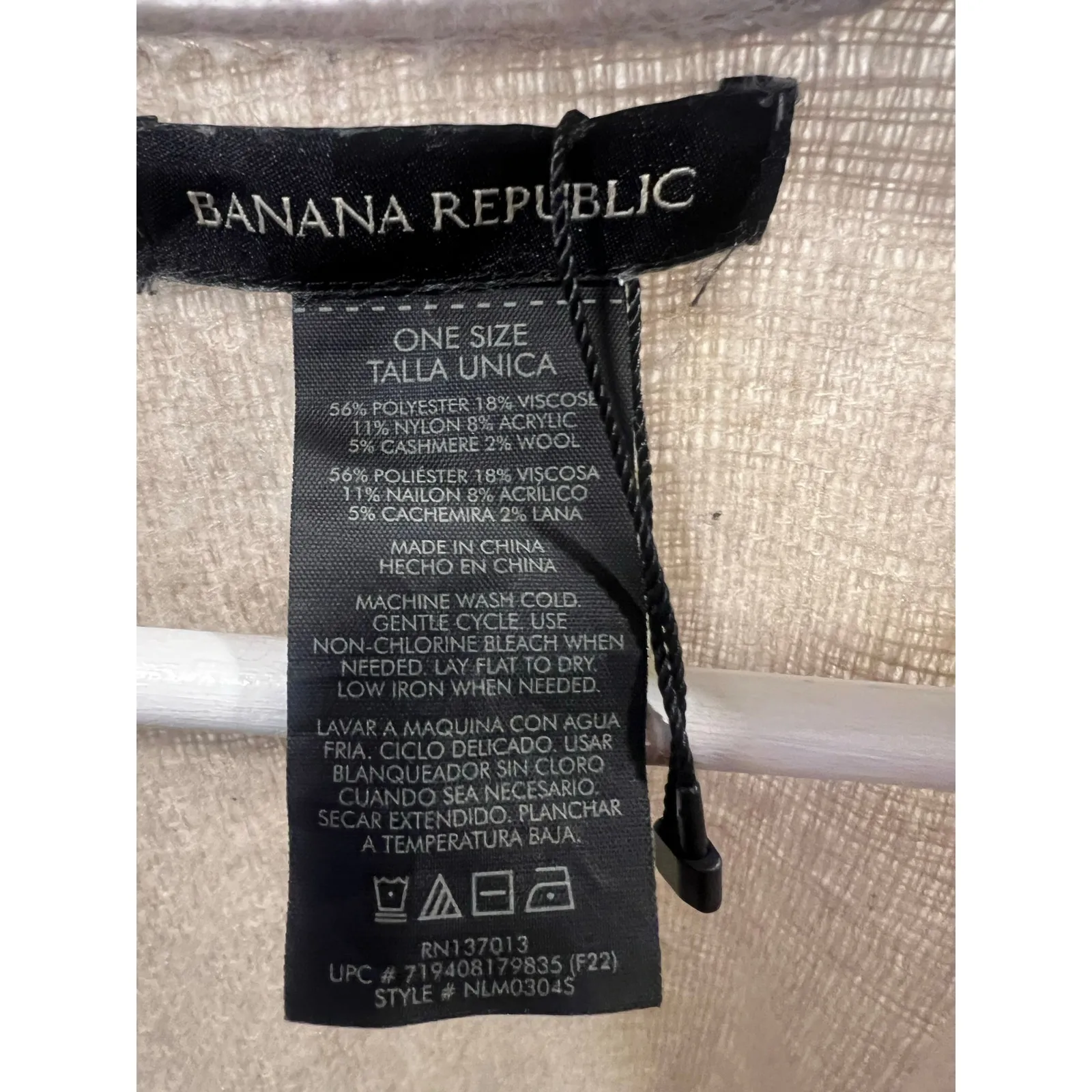 Banana Republic Plaid Cashmere Blend Poncho Cream Black Womens Fall Winter - Image 6