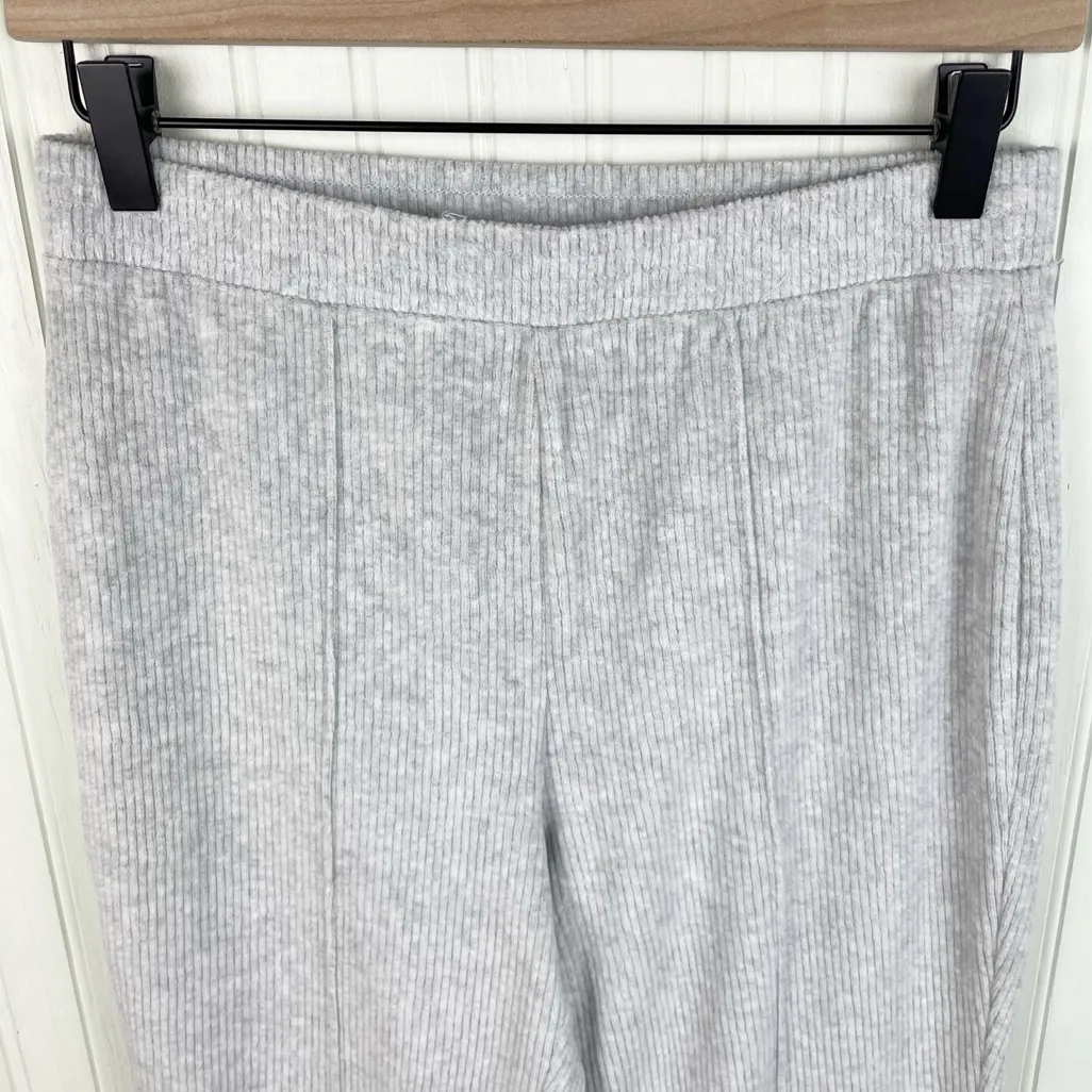 Aerie Groove On Rib Velour Flare Pant Women's Size Small Light Grey High Waist - Image 4