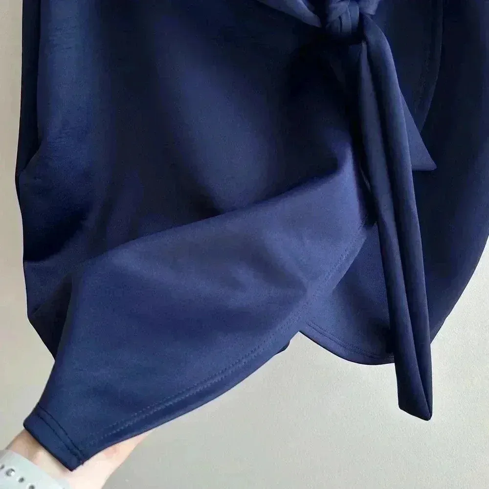 Charlotte Russe Navy Blue Strapless Mini Dress, Tulip Skirt & Fabric Belt, Large - Image 10