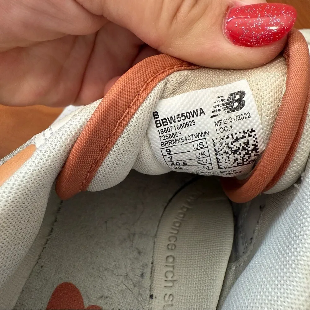 New Balance 550 'Au Lait'  White and‎ Tan Sneakers BBW550WA Women's 9 - Image 5