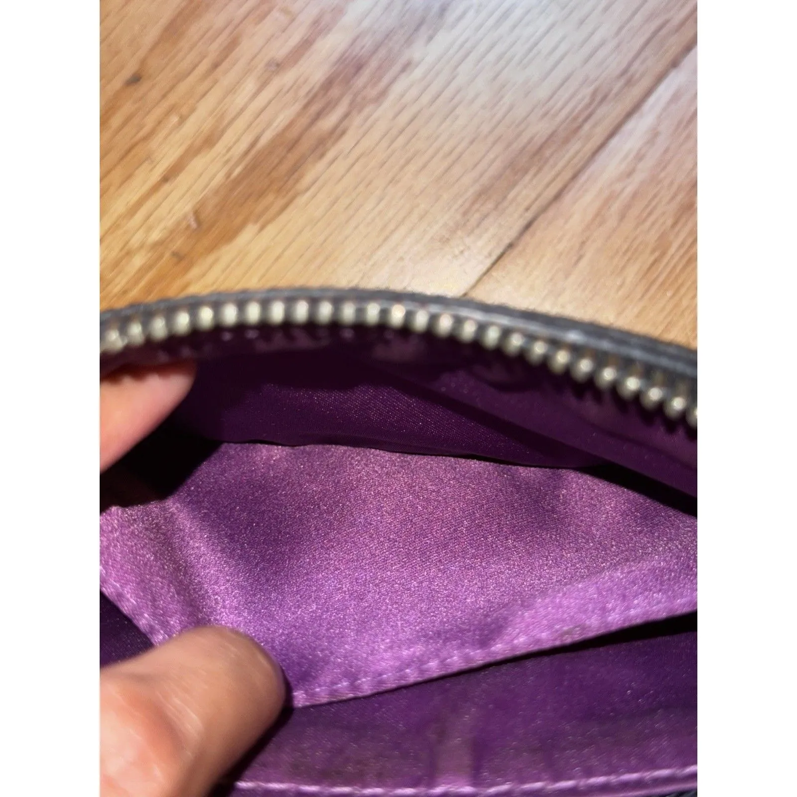 Coach Poppy Signature Monogram Wristlet Clutch Purse Wallet Silver Black Brown - Image 12