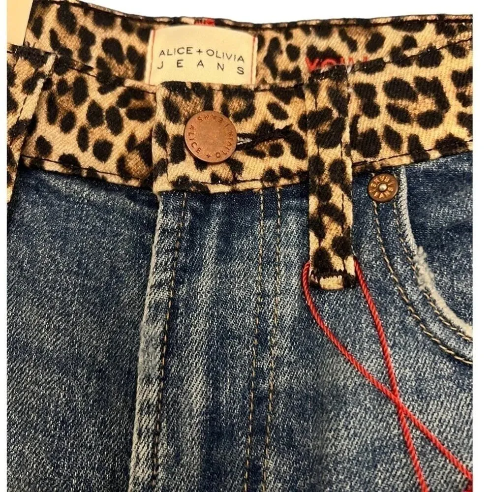 Alice + Olivia Amazing Animal Print High Rise Jeans  Size 28 NWT - Image 9
