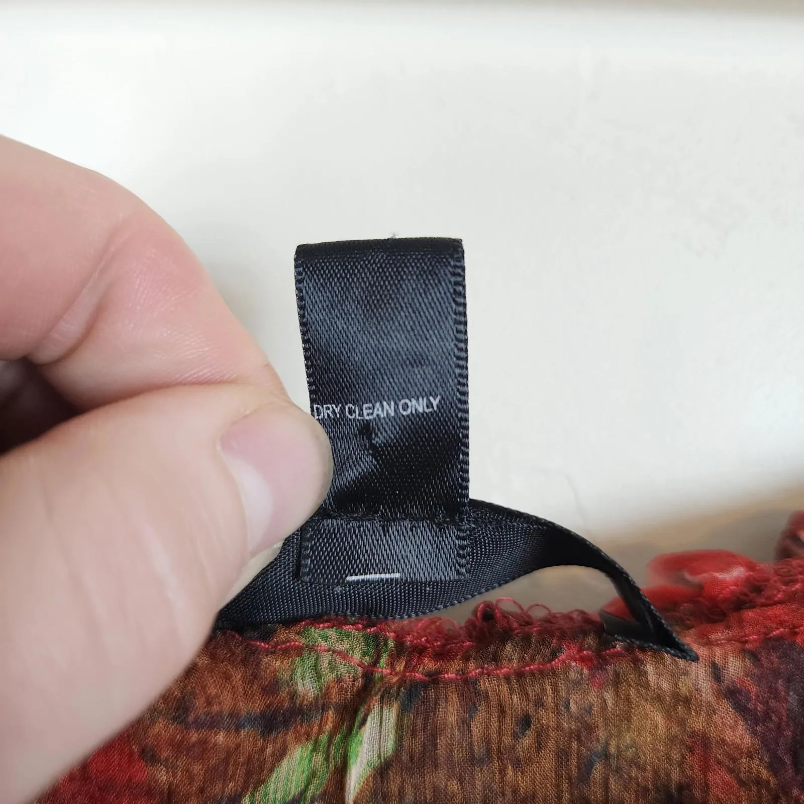 Ya Da 100% Silk Sheer Floral Blouse Ruffle Fairy Grunge Whimsigoth Top Y2K M Red Size M - Image 4