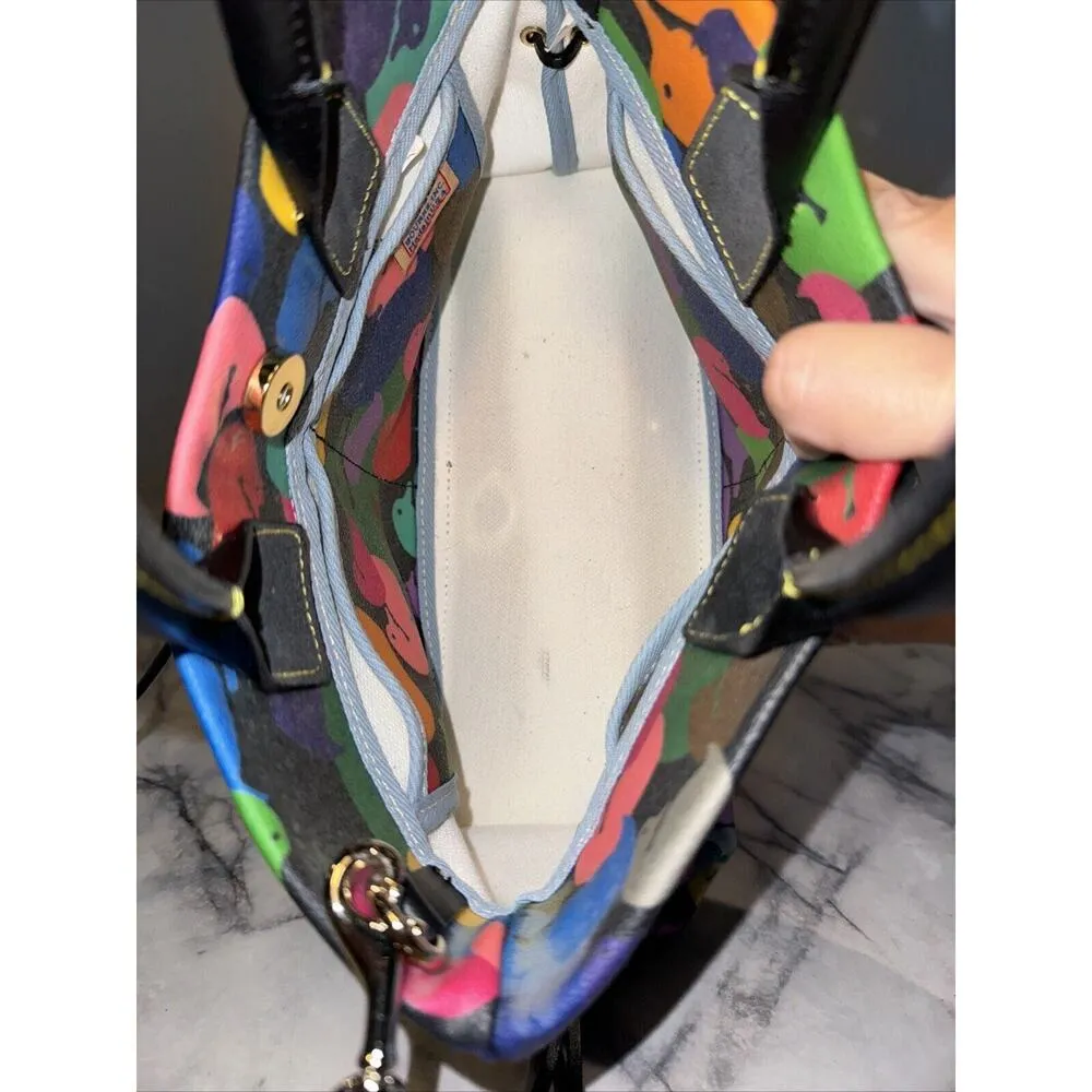 NWOT Vintage Dooney & Bourke Wonder Ducks Black Handbag Satchel Crossbody CLEAN - Image 8