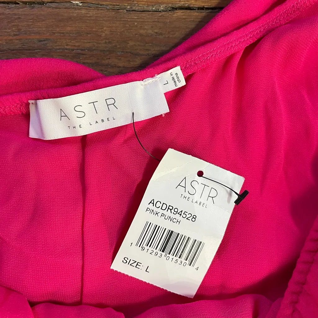 NWT REVOLVE ASTR Marisol One Shoulder Mini Dress in Pink Punch - Sz L 💚🎀 - Image 12