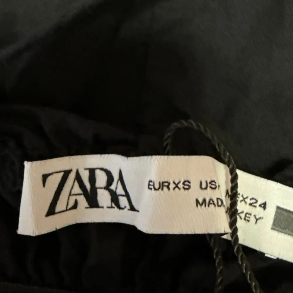 Zara Women's Black Sleeveless Smocked Ruffle Mini Cami Camisole Tank Dress Sz XS - Image 4